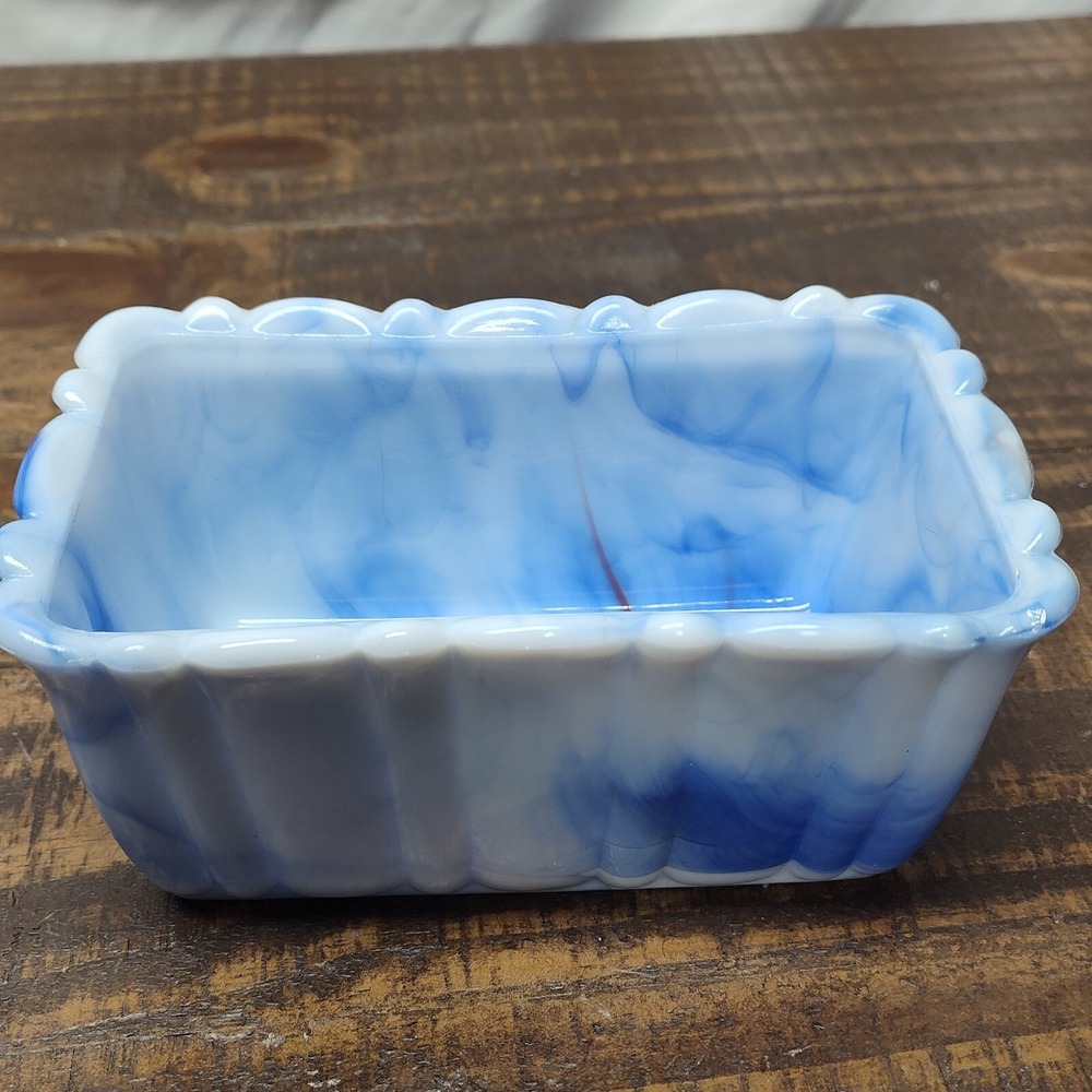 Vintage Akro Agate Bowl Made in the USA marble ruffled edge